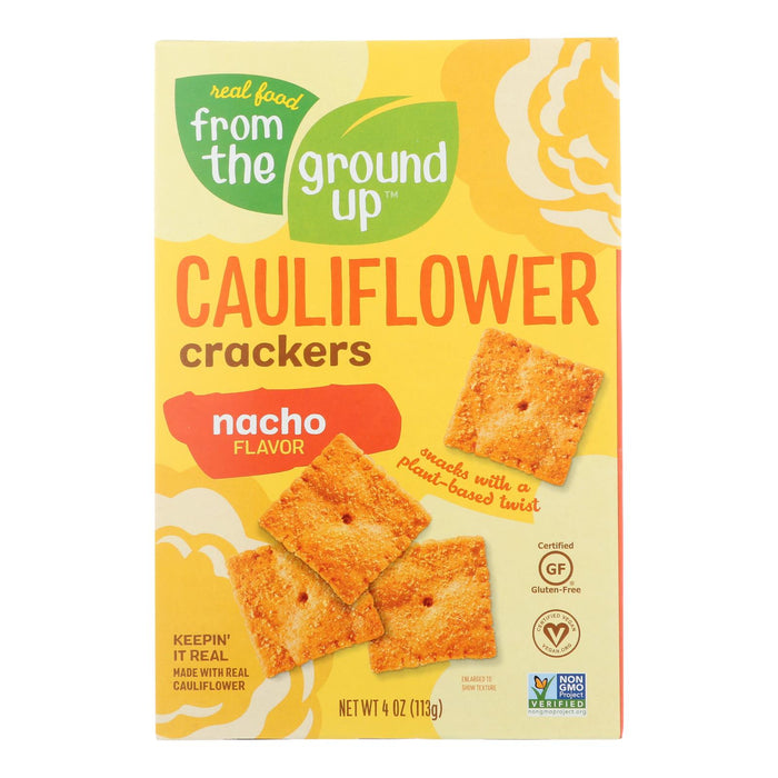 From The Ground Up Nacho Cauliflower Crackers  (Pack of 6 - 4 Oz.)
