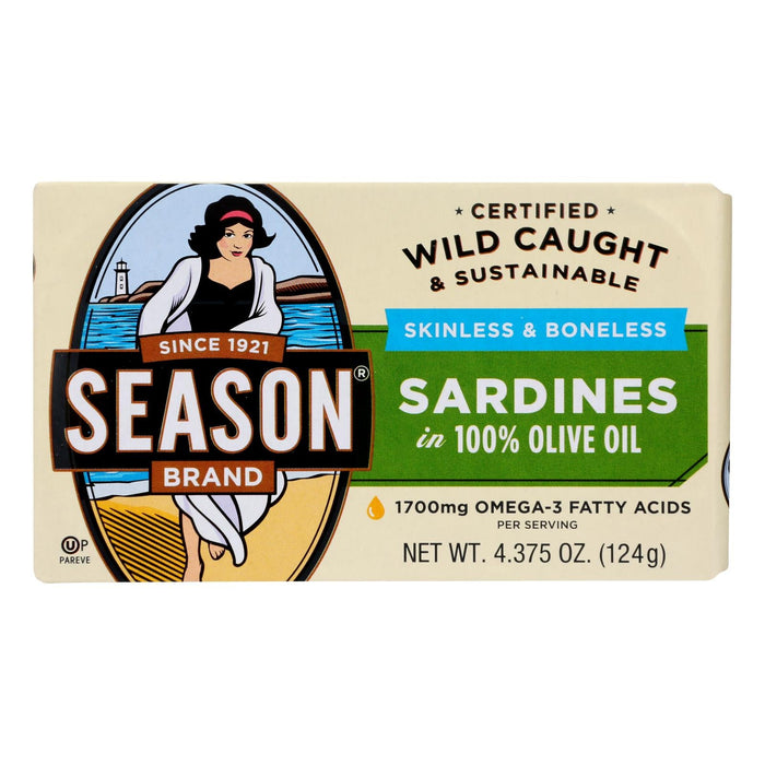 Season Sardines in Olive Oil, 12-Pack (4.375 Oz. Each)