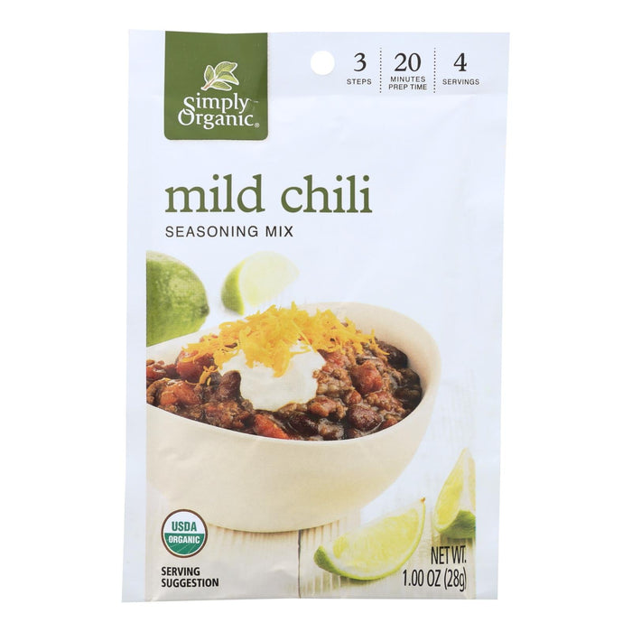 Simply Organic Mild Chili Seasoning Mix, 1 oz, Case of 12