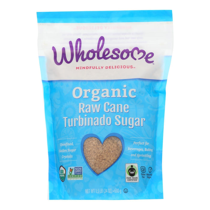 Wholesome Organic Raw Cane Turbinado Sugar, 12 x 1.5 lbs