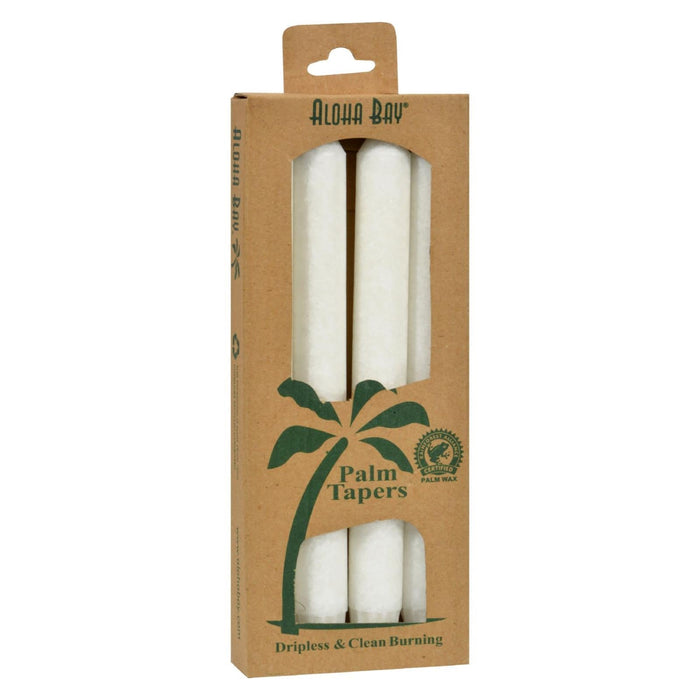 Aloha Bay Palm Tapers - Pack of 4 - White Candles