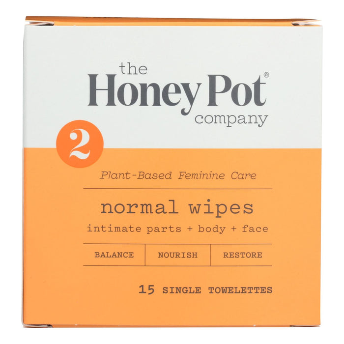 The Honey Pot Intimate Wipes - Normal (Pack of 15)