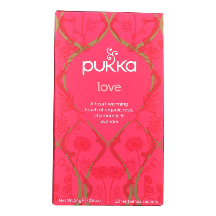 Pukka Organic Rose Chamomile and Lavender Tea (Pack of 6 - 20 Bags) - Caffeine Free