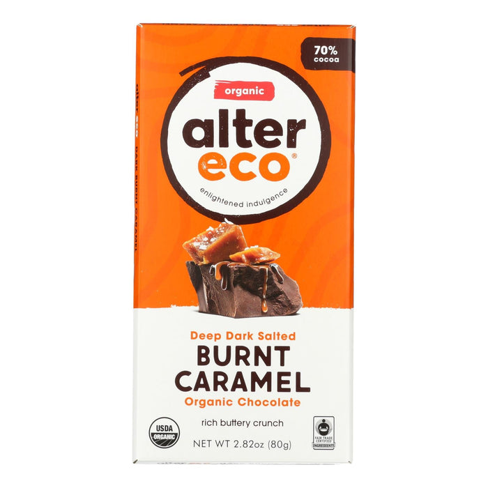 Alter Eco Americas Organic Chocolate Bar - Dark Salted Burnt Caramel - 2.82 Oz