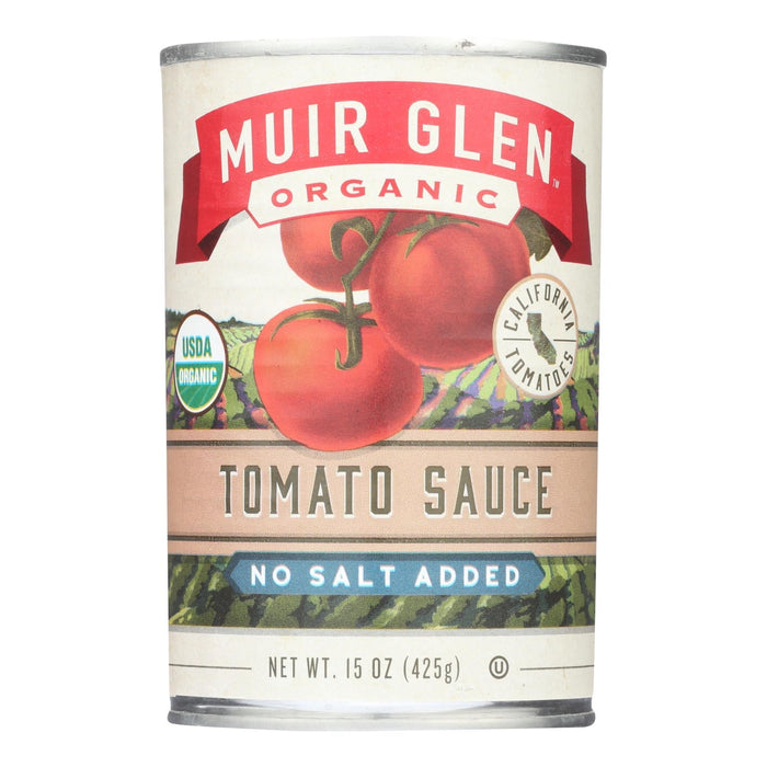 Muir Glen No Salt Added Tomato Sauce - Pack of 12 (15 Fl Oz)