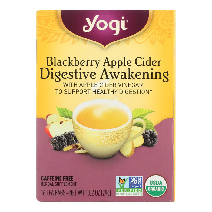 Yogi Tea Blackberry Apple Digest Herbal Tea (Pack of 6 - 16 Bags)