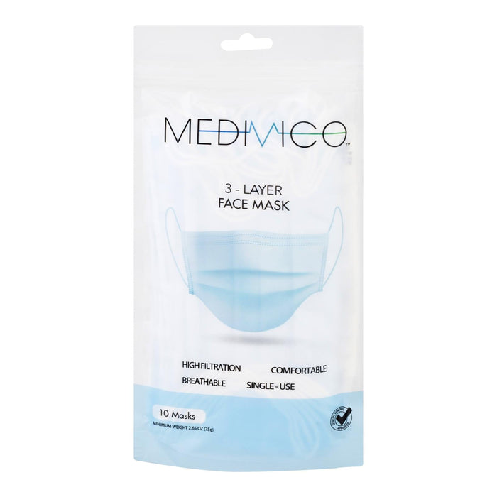 Medivico Civil Grade 3-Ply Face Mask (Pack of 10)
