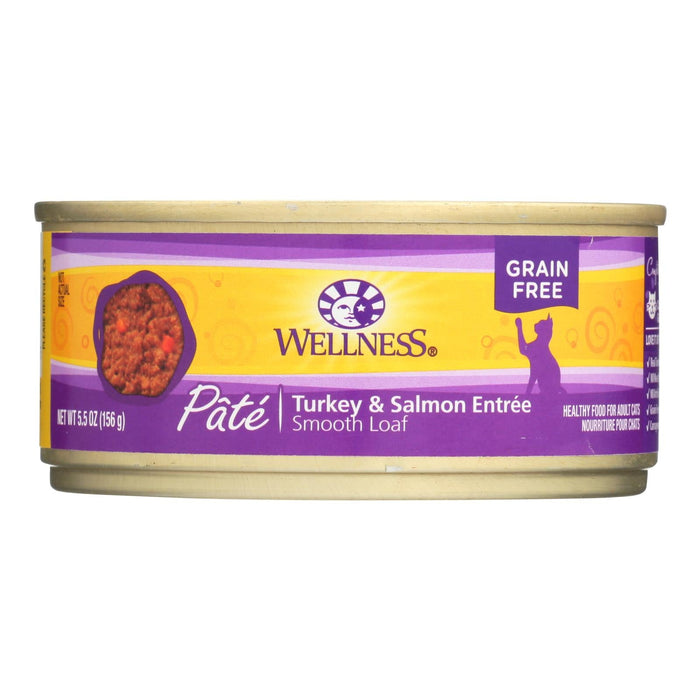 Wellness Pet Products Cat Food - Turkey and Salmon Recipe (Pack of 24) - 5.5 Oz.