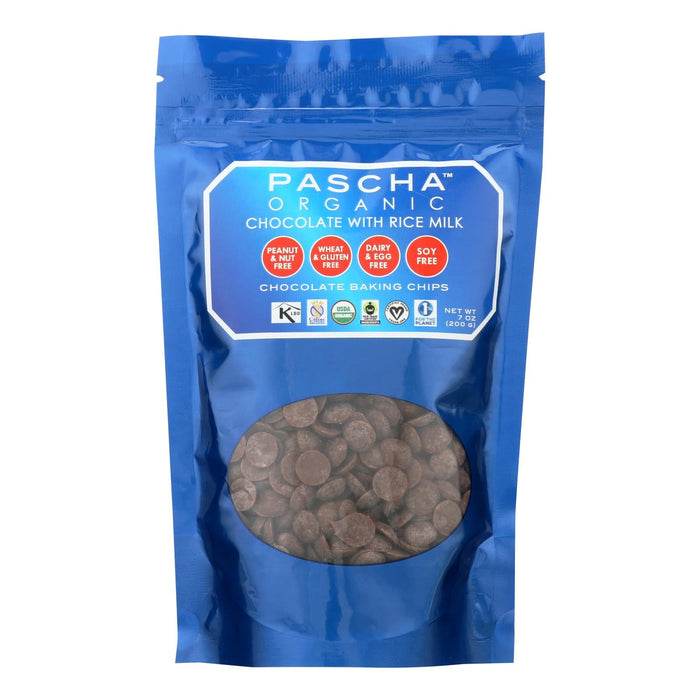 Pascha Organic Rice Milk Chocolate Baking Chips - 8-Pack - 7 Oz.