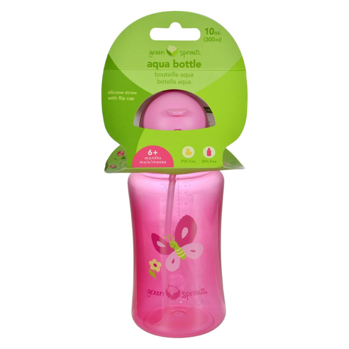 Green Sprouts Aqua Bottle - Pink, 12 oz