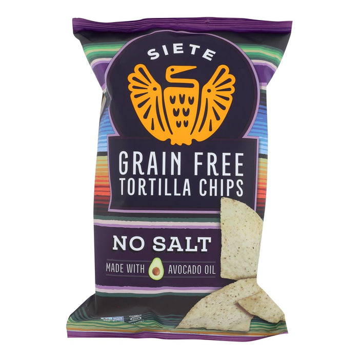 Siete Grain Free No Salt Tortilla Chips: 12 Pack x 5oz - Low Sodium & Guilt-Free Delight