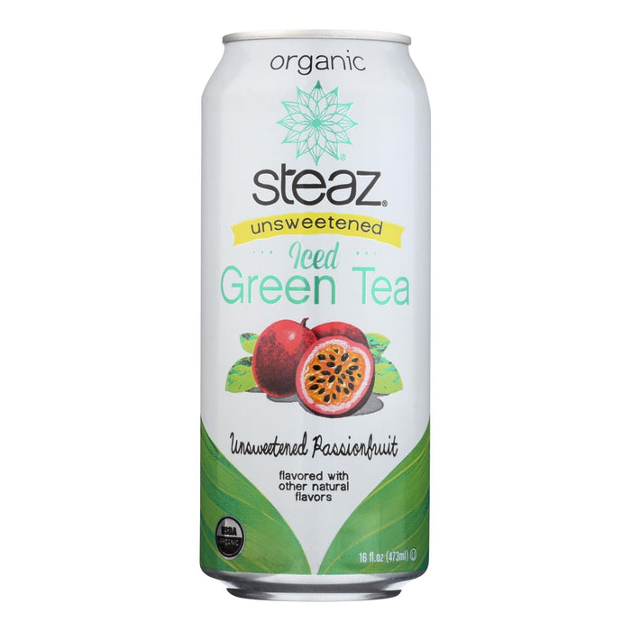 Steaz Green Tea Passion Fruit Unsweetened (12-16 Fl Oz Bottles)