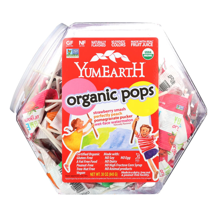 Yumearth Organic Assorted Fruit Lollipops Party Bin - 30 Oz.