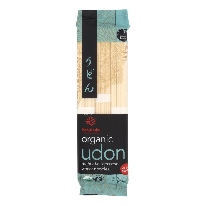 Hakubaku Organic Udon Noodles, Individually Wrapped, Case of 8 - 9.52 Oz.