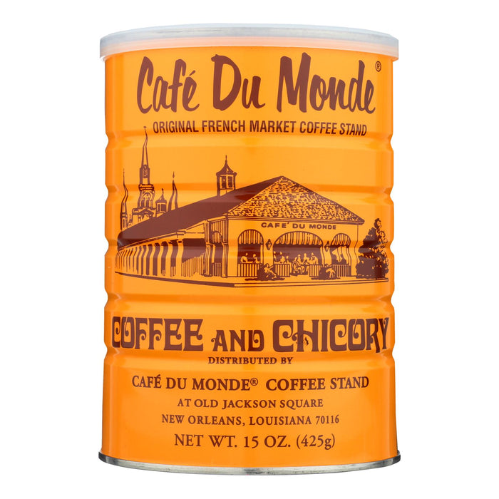 Cafe Du Monde Ground Coffee Chicory - Authentic New Orleans Blend, 15 Oz (Pack of 12)