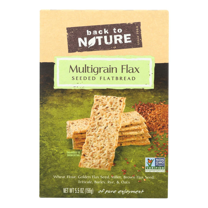 Back To Nature Organic Multigrain Flax Seed Flatbread Crackers (Pack of 6 - 5.5 Oz.)
