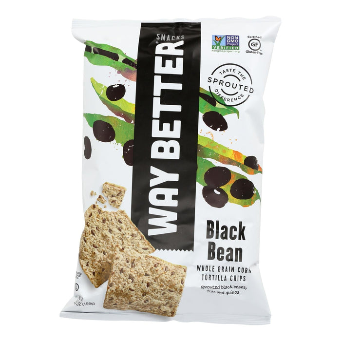 Way Better Snacks Tortilla Chips - Black Bean (Pack of 12) - 5.5 Oz.