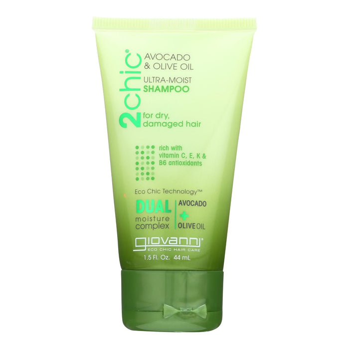 Giovanni 2chic Ultra-Moist Shampoo with Avocado and Olive Oil, 1.5 Fl Oz, 12 Pack