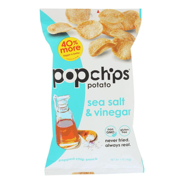 Popchips Potato Chips - Sea Salt & Vinegar, 5 Oz. Each (12 Pack)