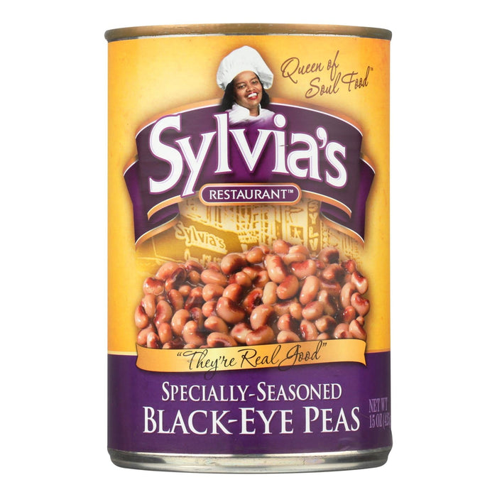 Sylvia's Black-Eyed Peas - Pre-Seasoned, 12 Pack of 15 Ounce Cans