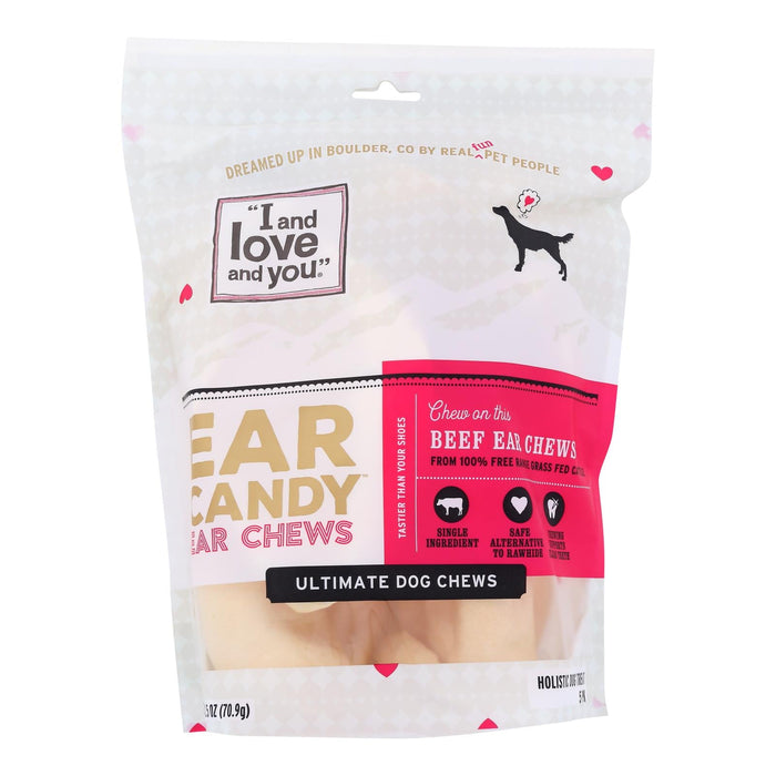 I and Love and You Beef Ear Candy Treats for Dogs (Pack of 6 - 5 Count)