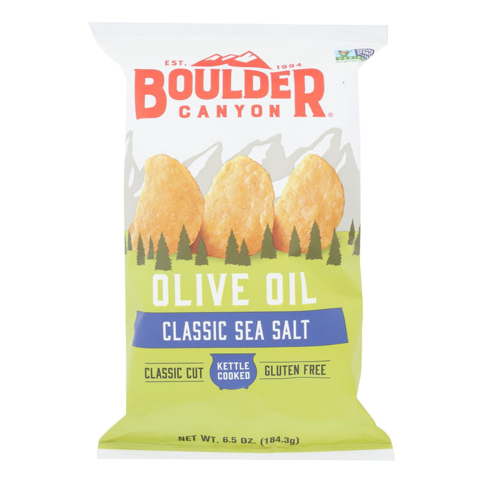 Boulder Canyon Olive Oil Kettle-Cooked Potato Chips (Pack of 12) - 6.5 Oz.