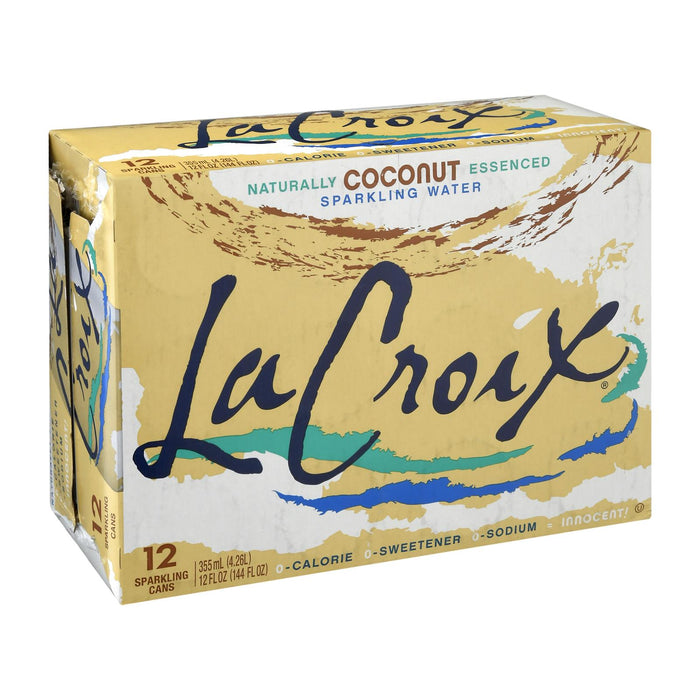 Lacroix Sparkling Water, Coconut Flavor, Case of 2, 12 fl oz Cans