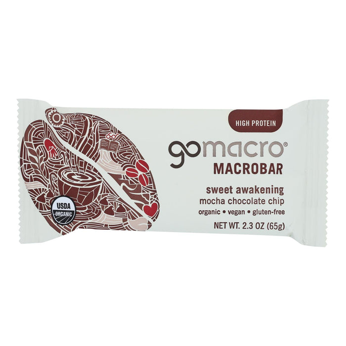 Gomacro Organic Mocha Chocolate Chip Bar (Pack of 12 - 2.3 Oz.)
