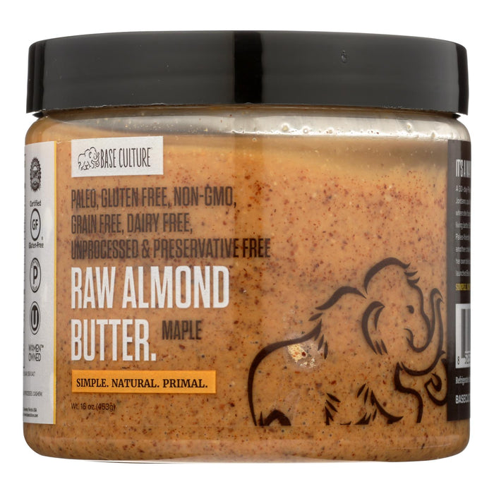 Base Culture Almond Butter - Maple (Pack of 6, 16 Oz.)