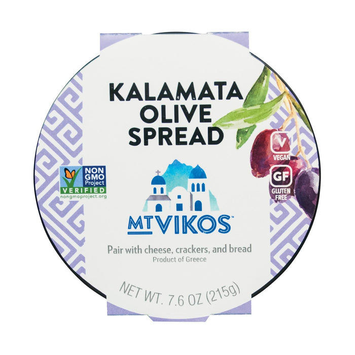 Mt Vikos Organic Kalamata Olive Spread, Pack of 6 x 7.6oz, Non-GMO