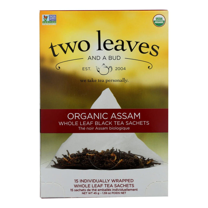 Two Leaves and a Bud Organic Assam Black Tea - 15 Bags - Case of 6