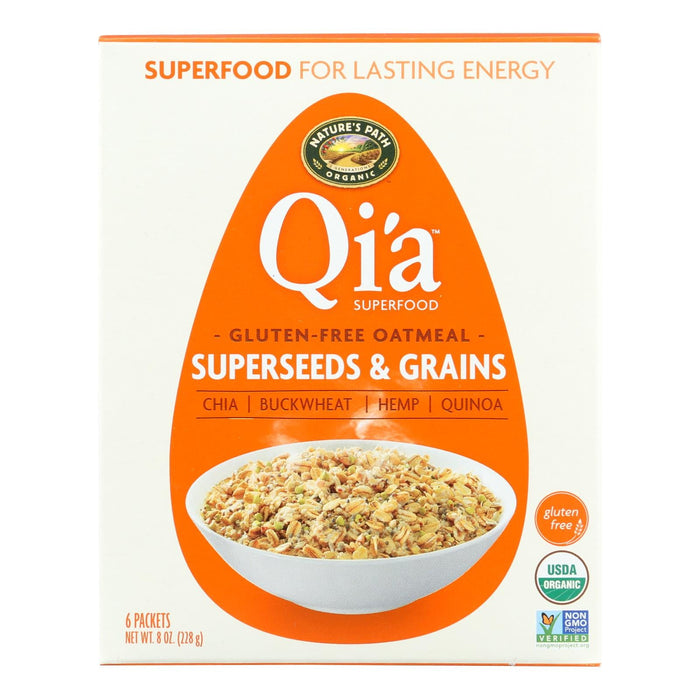 Nature's Path Organic Qi'a Superfood Hot Oatmeal, 8 Oz., Superseeds and Grains (Pack of 6)