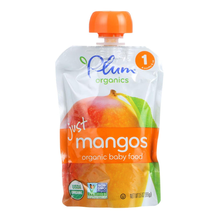 Plum Organics Just Mangoes Stage 1 Organic Baby Food for 4+ Months (Pack of 6 - 3.5 Oz Each)