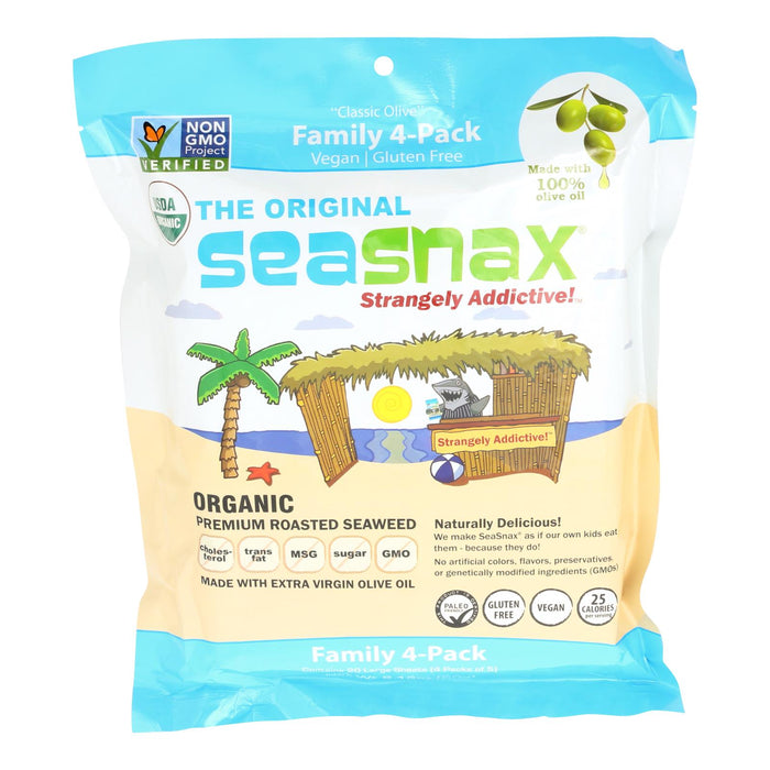Seasnax Organic Original Roasted Seaweed Snack (Pack of 4 - 2.16 Oz.)