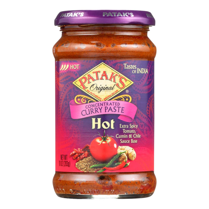 Patak's Hot Curry Paste - 10 Oz - Concentrated - Case of 6