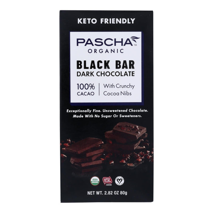 Pascha Dark Chocolate Bar with 100% Nibs (Pack of 10 - 2.82 Oz.)