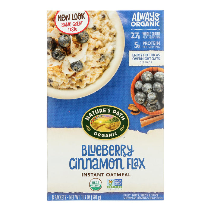Nature's Path Organic Optimum Power Flax Cereal - Blueberry Cinnamon (Pack of 6 - 11.2 Oz. Per Box)