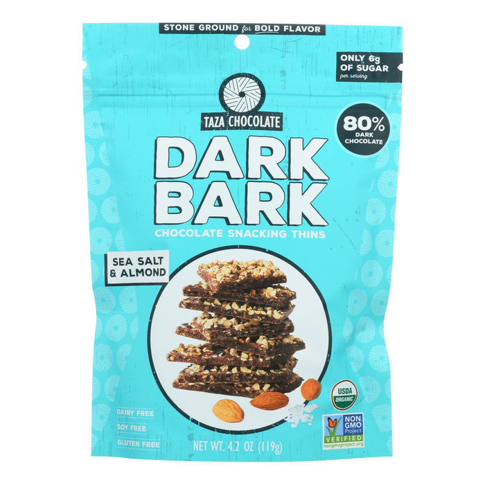 Organic Dark Chocolate Bark with Sea Salt Almond - (Pack of 12) - 4.2 Oz.