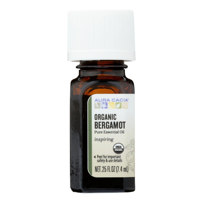 Aura Cacia Organic Bergamot Essential Oil, 0.25 Oz.