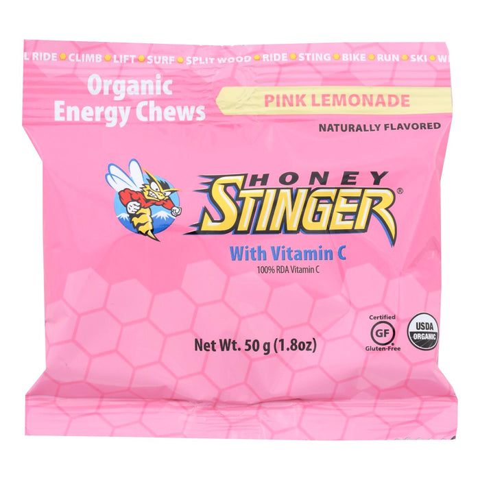 Honey Stinger Pink Lemonade Energy Chews, 12-Count Box, 1.8 oz. Packs