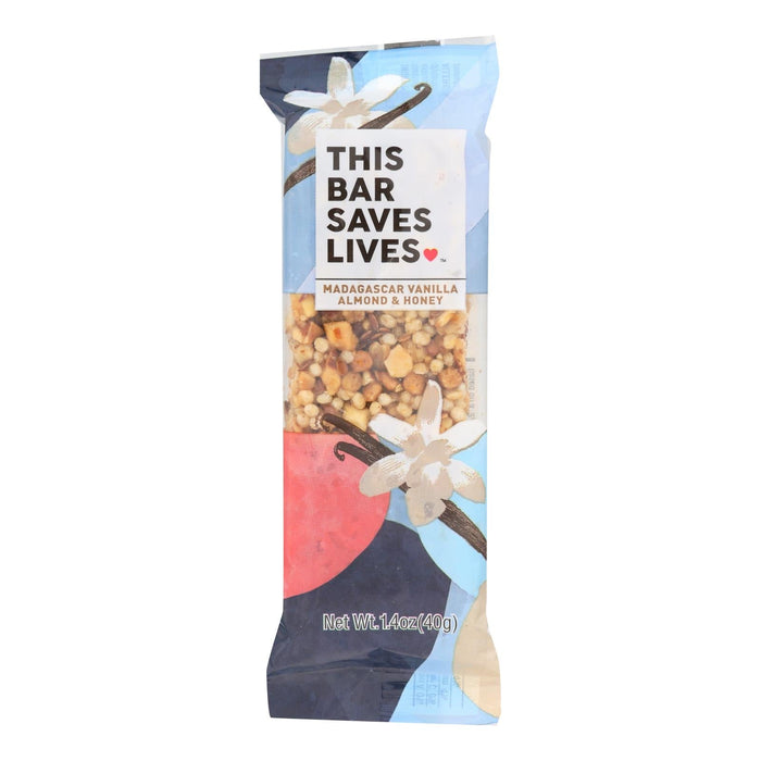 Madagascar Vanilla Almond Honey Protein Bar (Pack of 12, 1.4 Oz.) by This Bar Saves Lives