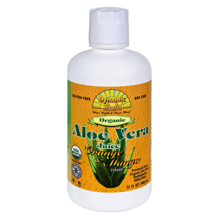 Dynamic Health Organic Aloe Vera Juice with Orange Mango Flavor (32 Fl Oz)