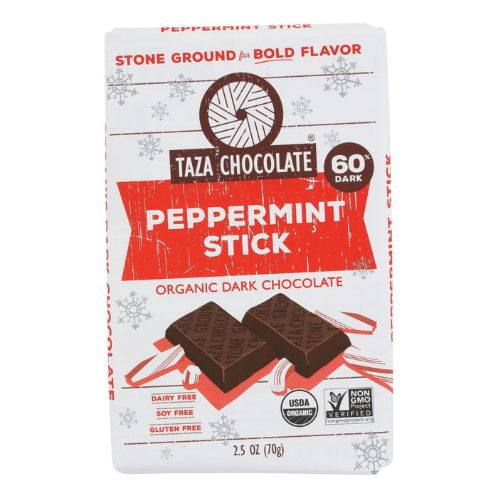 Taza Chocolates&reg; Organic Peppermint Sticks Stone Ground (Pack of 10) - 2.5 Oz.