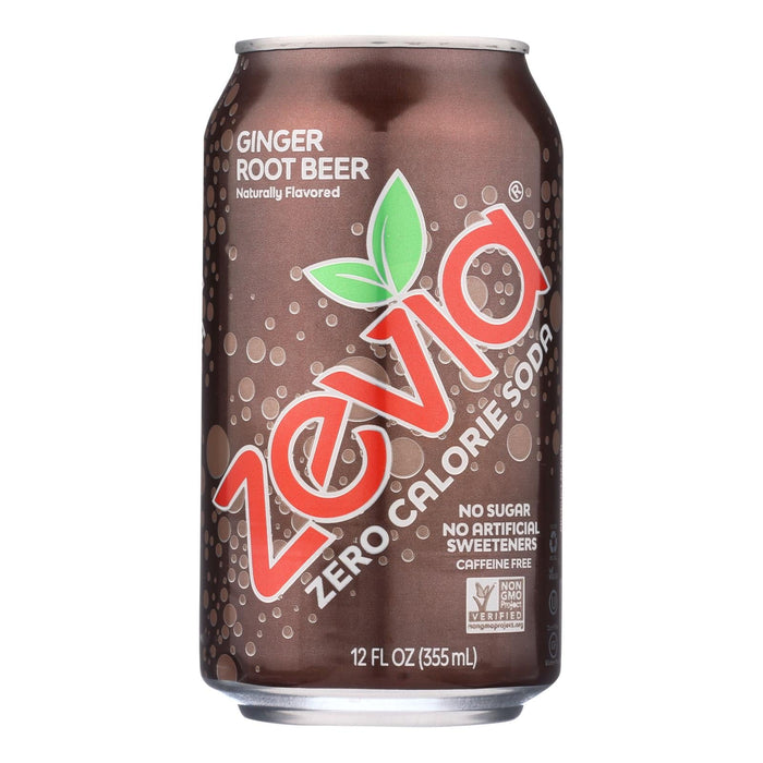 Zevia Zero Calorie Ginger Root Beer, 4 Pack - 12 Oz Cans