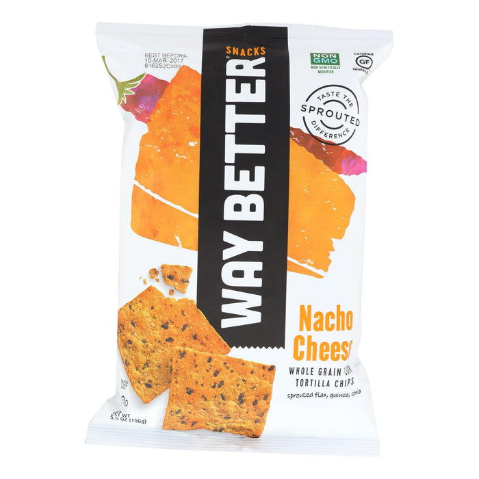 Way Better Snacks Tortilla Chips - Nacho Cheese - 5.5 Oz. - Case of 12