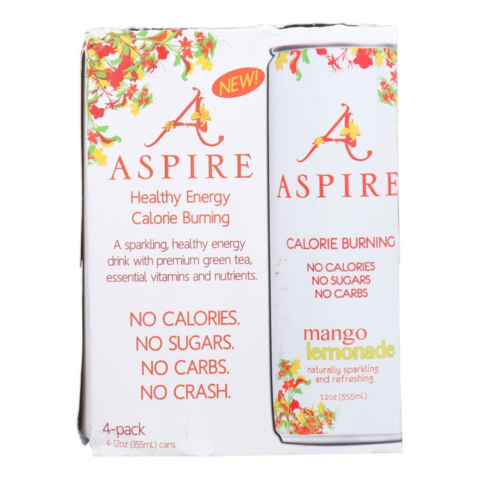 Aspire Mango Lemonade Sparkling Water 4/12 Oz. (Pack of 6)