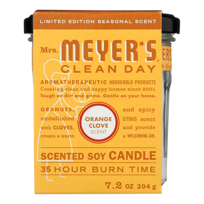 Mrs. Meyer's Clean Day Soy Candle, Orange Clove Fragrance, Pack of 6 - 7.2 Oz. Each