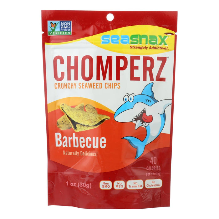 Seasnax Chomperz Crunchy Barbecue Seaweed Chips (Pack of 8 - 1 Oz.)