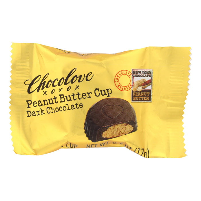 Chocolove Xoxox Dark Chocolate Peanut Butter Gems (Pack of 50) - 0.6 Oz.