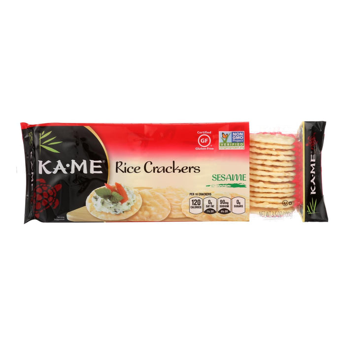Ka'me Sesame Rice Crackers, 3.5 Oz. (Pack of 12)